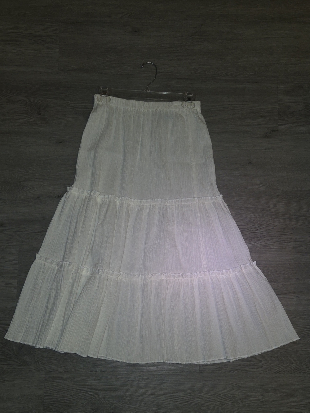 Women’s Tiered White Maxi Skirt